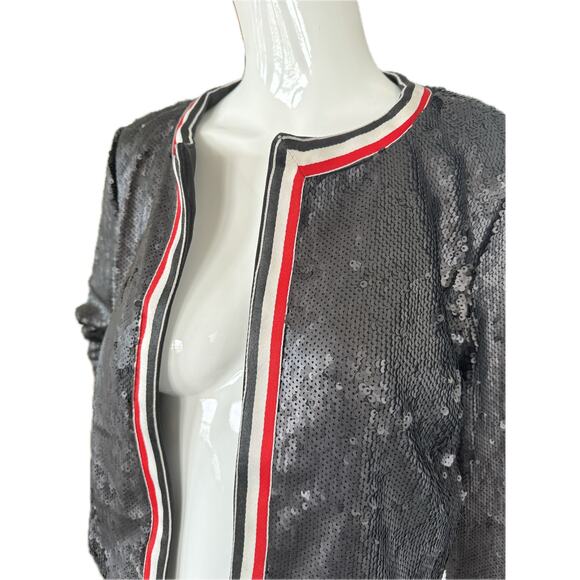 NWT Lucy Paris Black Sequin Jacket - Picture 6 of 7